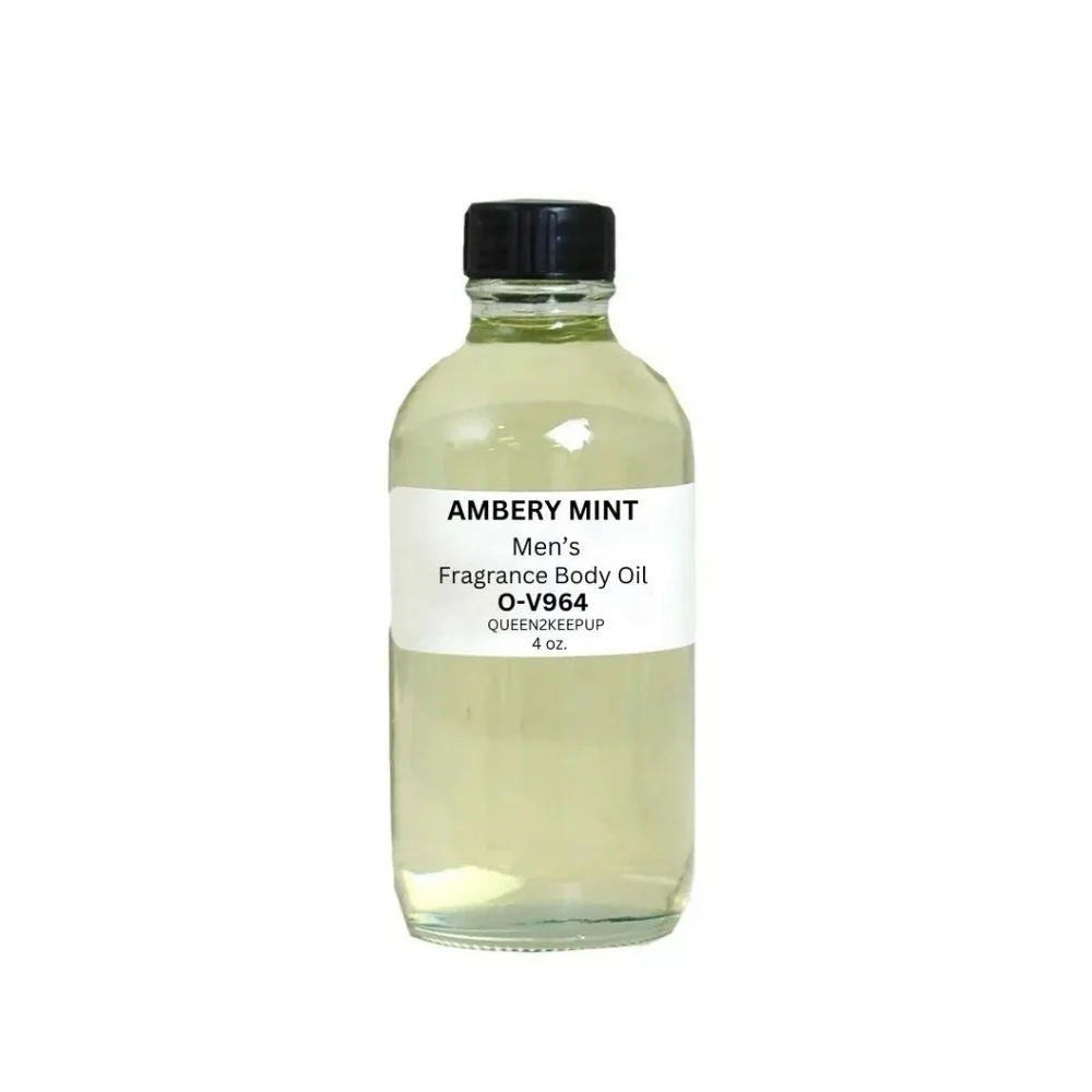 Ambery Mint (Men) Body Oil 4 oz Fragrance All Natural Scent